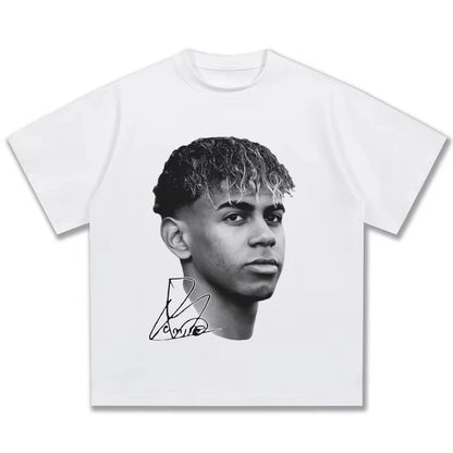 American Hip Hop 2026 New Yamal American Retro Cotton Crew Neck T-Shirt Men'S and Women'S Retro Fashion Short Sleeve Top