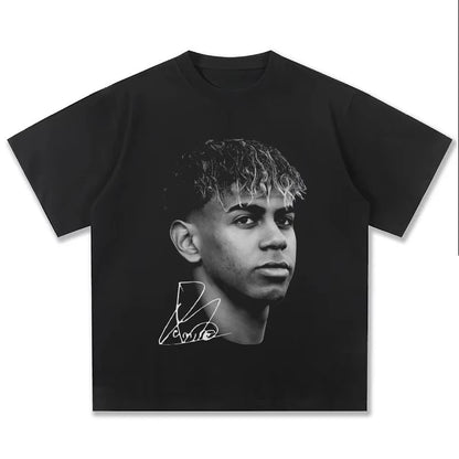 American Hip Hop 2026 New Yamal American Retro Cotton Crew Neck T-Shirt Men'S and Women'S Retro Fashion Short Sleeve Top