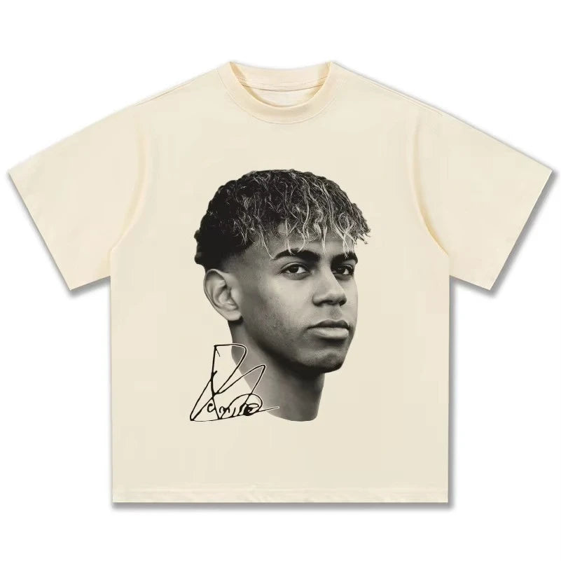American Hip Hop 2026 New Yamal American Retro Cotton Crew Neck T-Shirt Men'S and Women'S Retro Fashion Short Sleeve Top