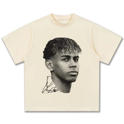 American Hip Hop 2026 New Yamal American Retro Cotton Crew Neck T-Shirt Men'S and Women'S Retro Fashion Short Sleeve Top